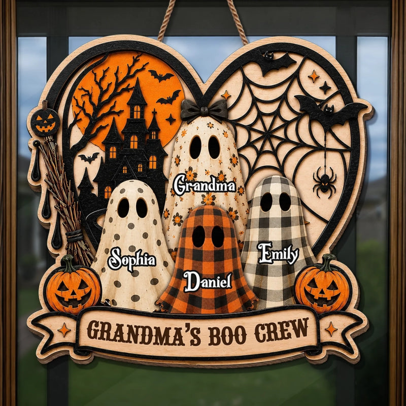Custom Wood Sign - Personalized Halloween Birthday Gifts For Mom, Grandma - My Favorite Little Boos