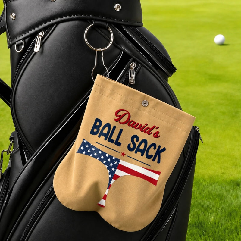 Custom Flannel Golf Ball Bag Sack - Personalized Birthday Gifts For Golf Lovers, Sports Fans, Sports Lovers - Keep Your Balls Together
