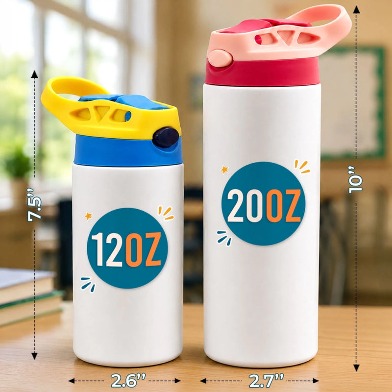 Custom Kids Insulated Water Bottle - Personalized Back To School Gifts For Kids - Ready Set Learn