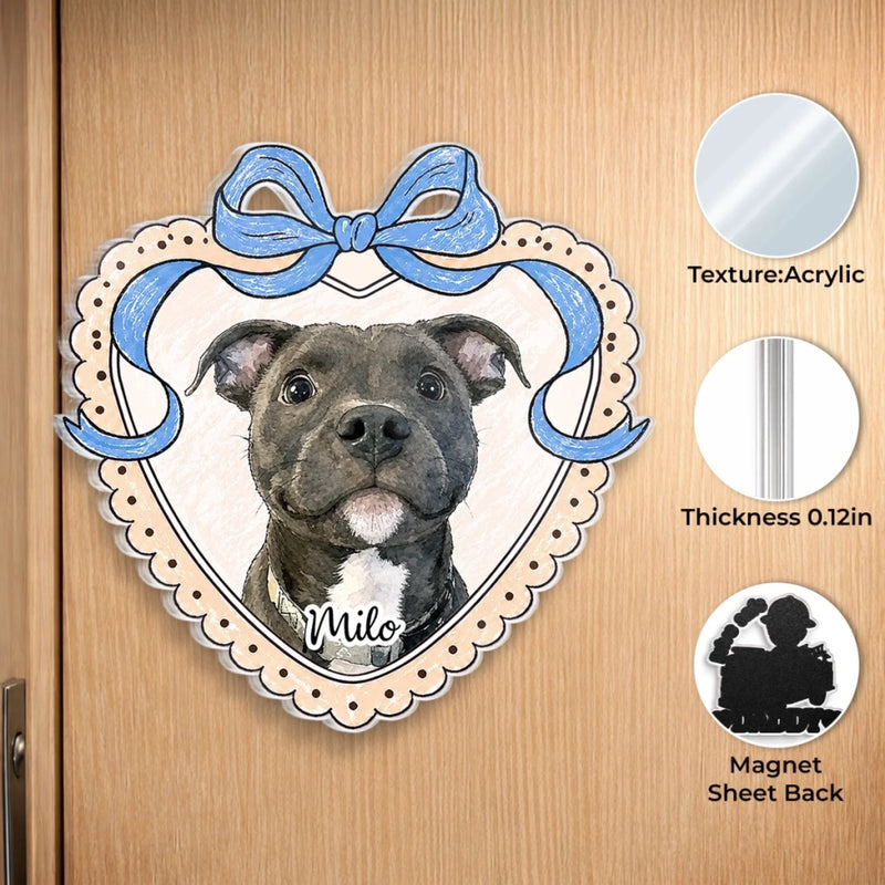 Custom Photo Acrylic Fridge Magnet - Personalized Birthday Gifts For Dog Cat Lovers, Dog Dad And Mom, Cat Owners - Keep Your Furry Bestie Close