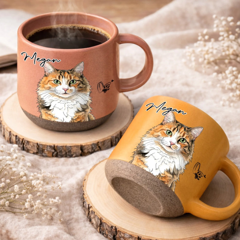 Custom Photo Pottery Mug - Personalized Birthday Gifts For Dog Cat Lovers, Dog Dad And Mom, Cat Owners - A Piece Of Art, Lots Of Love