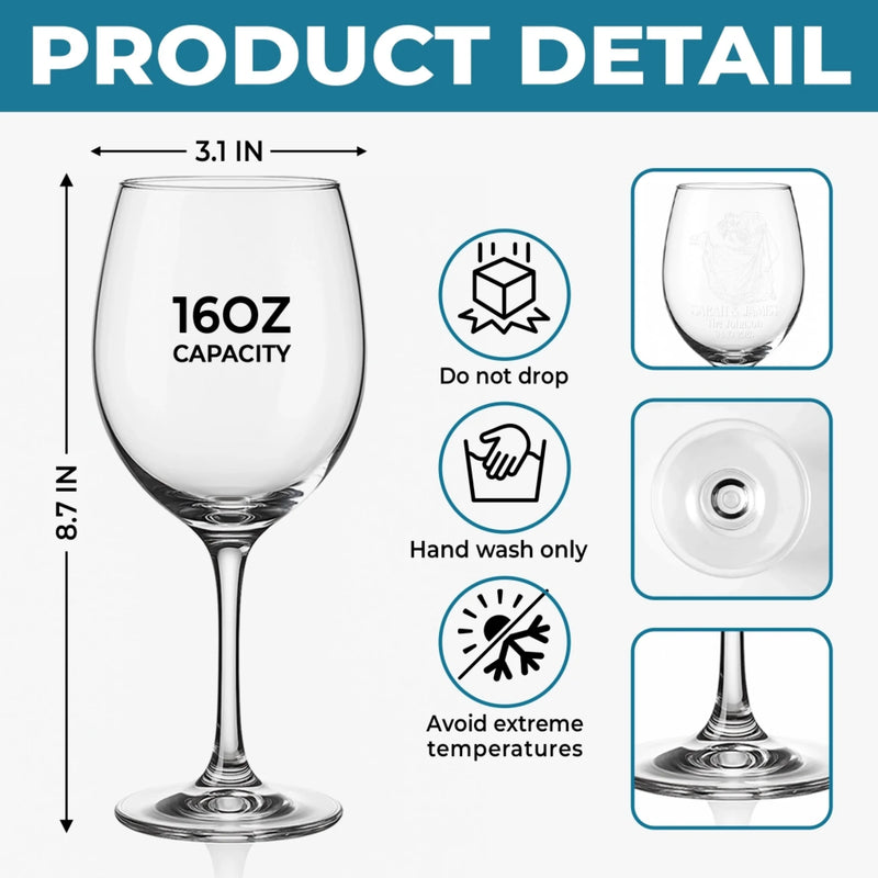 Custom Photo Stemmed Wine Glass - Personalized Anniversary Wedding Gifts For Husband And Wife, Him And Her - Our Love, Our Story