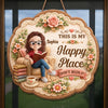 Custom Wood Sign - Personalized Bookish Gifts For Book Lovers, Bookworms, Readers - Welcome To My Happy Place