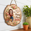 Custom Wood Sign - Personalized Bookish Gifts For Book Lovers, Bookworms, Readers - Welcome To My Happy Place
