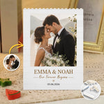 Custom Photo Building Brick Blocks - Personalized Anniversary Wedding Gifts For Husband And Wife, Him And Her - Our Forever Begins