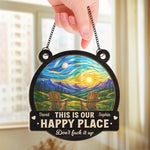 Custom Window Hanging Suncatcher Ornament - Personalized Anniversary Wedding Gifts For Husband And Wife, Him And Her - Happy Place