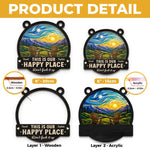 Custom Window Hanging Suncatcher Ornament - Personalized Anniversary Wedding Gifts For Husband And Wife, Him And Her - Happy Place