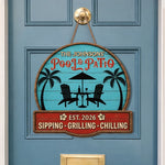 Custom Poolside Wood Sign - Personalized Summer Vacation And Travel Gifts For Mom, Dad, Brother, Sister, Kids - Paradise Found Here