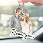 Custom Photo Acrylic Car Ornament - Personalized Anniversary Wedding Gifts For Husband And Wife, Him And Her - Drive Safe My Love