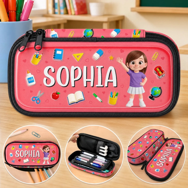 Custom Kids Pencil Canvas Case - Personalized Back To School Gifts For Kids - I Can Do It