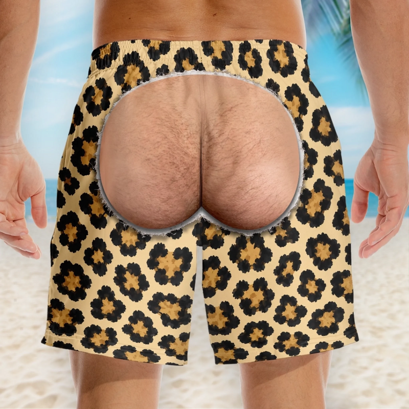 Custom Funny Men Swim Trunks - Personalized Summer Vacation And Travel Gifts For Husband, Son, Grandson, Yourself - Cheeky Mode On
