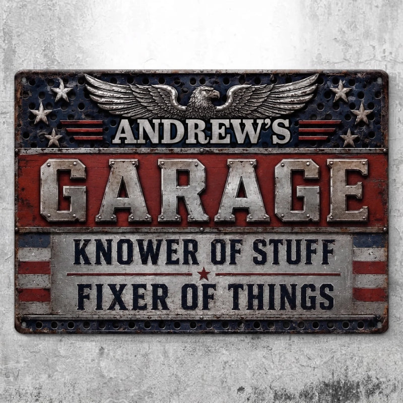 Custom Mechanic Home Decor Metal Sign - Personalized Birthday Gifts For Husband, Son, Grandson, Brother, Grandpa, Dad, Yourself - Garage State Of Mind