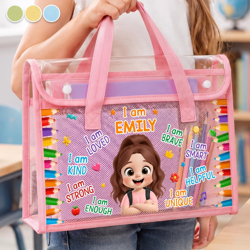 Custom Kids File Folder Bag - Personalized Back To School Gifts For Kids - Imagine Create Smile
