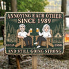 Custom Home Decor Metal Sign - Personalized  Anniversary Wedding Gifts For Husband And Wife, Him And Her - Together In Our Happy Place