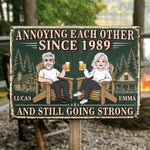 Custom Home Decor Metal Sign - Personalized  Anniversary Wedding Gifts For Husband And Wife, Him And Her - Together In Our Happy Place