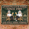 Custom Home Decor Metal Sign - Personalized  Anniversary Wedding Gifts For Husband And Wife, Him And Her - Together In Our Happy Place