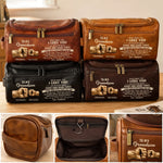 Custom Leather Toiletry Bag - Personalized Birthday Gifts For Grandson - Never Forget That I Love You