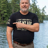 Custom Unisex T-Shirt With Design On Sleeve - Personalized Birthday Gifts For Husband, Son, Grandson, Brother, Grandpa, Dad, Yourself - Built Different