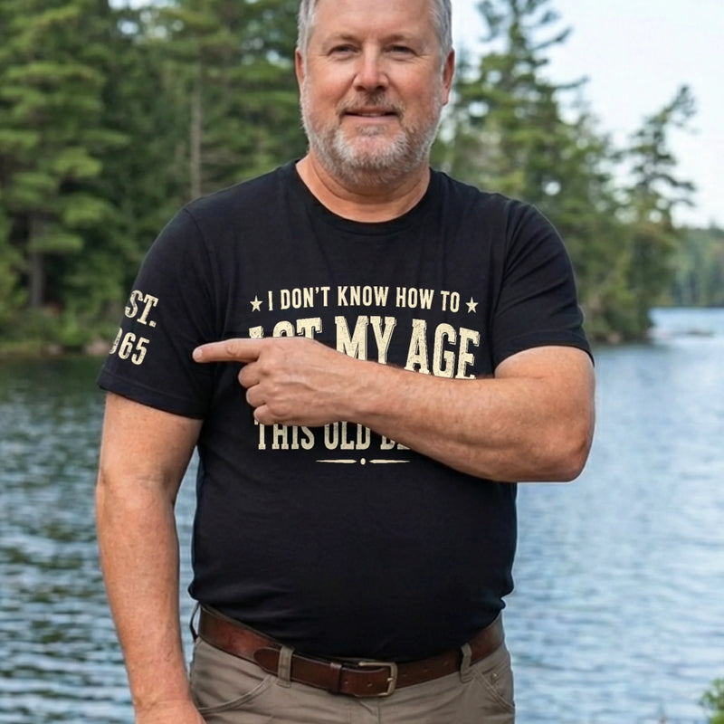 Custom Unisex T-Shirt With Design On Sleeve - Personalized Birthday Gifts For Husband, Son, Grandson, Brother, Grandpa, Dad, Yourself - Built Different