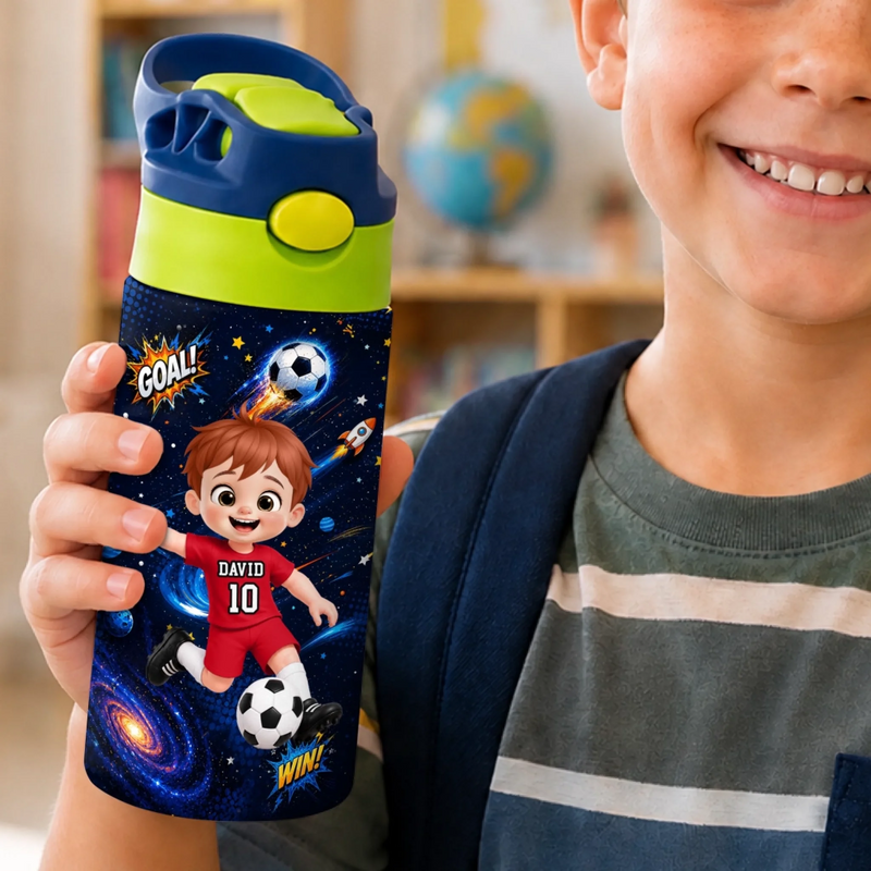 Custom Kids Insulated Water Bottle - Personalized Back To School Gifts For Kids - Goals Start Here