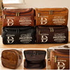 Custom Leather Toiletry Bag - Personalized Birthday Gifts For Grandson - Keep Kindness In Your Heart