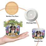Custom Photo Home Decor Ceramic Plant Pot -  Personalized Pet Memorial Sympathy Gifts For Dogs, Cats - Forever Loved Always Missed