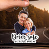 Custom Photo Acrylic Car Ornament - Personalized Anniversary Wedding Gifts For Husband And Wife, Him And Her - Together On Every Road