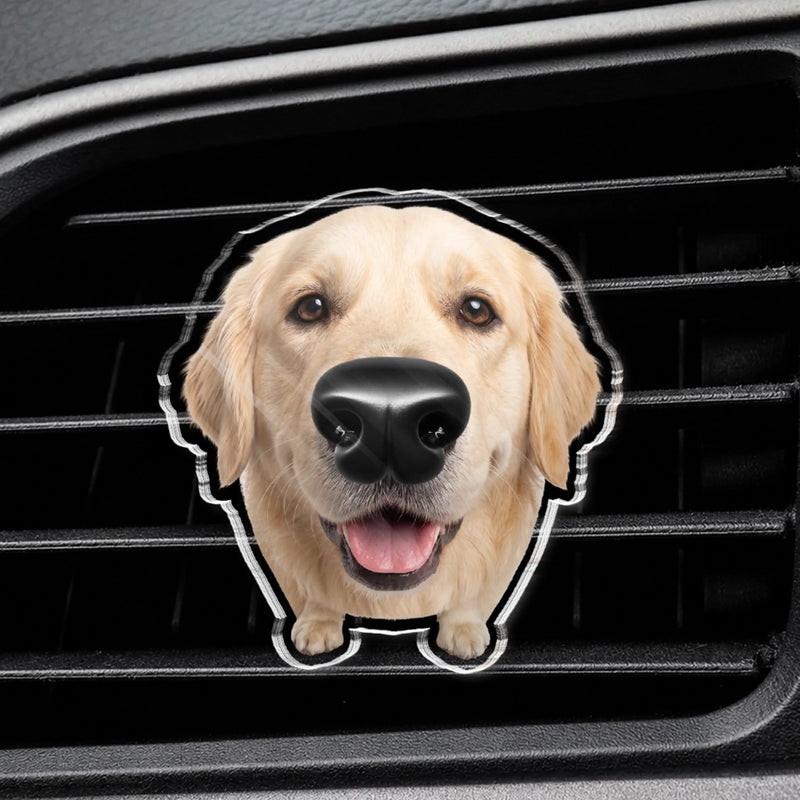 Custom Photo Squishy Nose Car Vent Clip – Personalized Birthday Gifts For Dog Lovers, Dog Dad And Mom - Happiness Is A Wagging Nose