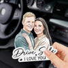 Custom Photo Acrylic Car Visor Clip - Personalized Anniversary Wedding Gifts For Husband And Wife, Him And Her - Drive Safe, My Forever Love