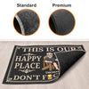 Custom Home Decor Decorative Mat - Personalized Summer Vacation And Travel Gifts For Husband And Wife, Him And Her - Welcome To Our Happy Place