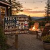 Custom Home Decor Metal Sign - Personalized Summer Vacation And Travel Gifts For Husband And Wife, Him And Her - Our Patriotic Happy Place