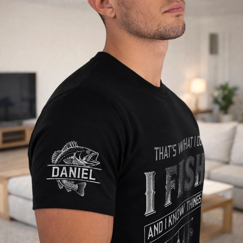 Custom T-Shirt - Personalized Birthday Fishing Gifts For Fisherman, Husband, Son, Grandson, Brother, Grandpa, Dad, Yourself - Hooked On Fishing