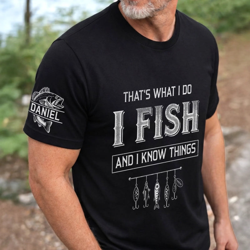 Custom T-Shirt - Personalized Birthday Fishing Gifts For Fisherman, Husband, Son, Grandson, Brother, Grandpa, Dad, Yourself - Hooked On Fishing