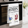 Custom Long Distance Kitchen Towel - Personalized Best Friend Birthday Gifts For Women, Besties, Sisters, BFF - Partners In Fun