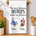 Custom Long Distance Kitchen Towel - Personalized Best Friend Birthday Gifts For Sisters, BFF, Best Friends - Partners In Fun