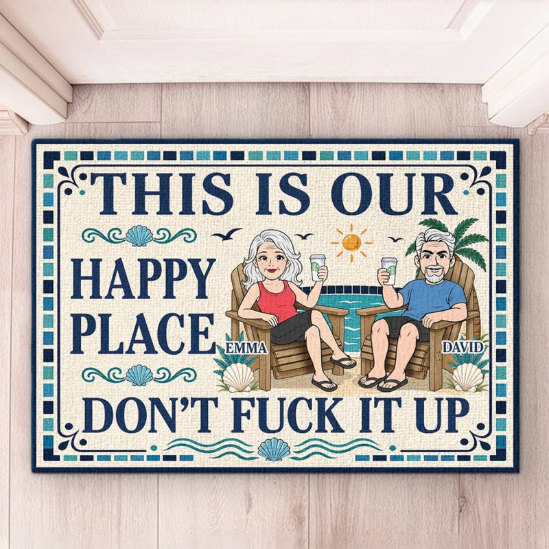 Custom Home Decor Decorative Mat - Personalized Summer Vacation And Travel Gifts For Husband And Wife, Him And Her - Welcome To Our Crazy Place