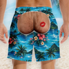 Custom Funny Men Swim Trunks - Personalized Birthday Gifts For Husband, Son, Grandson, Brother, Grandpa, Dad, Yourself - Rear View Approved