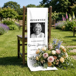 Custom Photo Wedding Chair Sign - Personalized Memorial Sympathy Gifts For Bride, Groom, Couple - Honoring Beautiful Memories