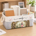 Custom Storage Basket - Personalized Bookish Gifts For Book Lovers, Bookworms, Readers - Happiness Is A Room Full Of Books