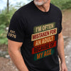 Custom T-Shirt - Personalized Birthday Gifts For Husband, Son, Grandson, Brother, Grandpa, Dad, Yourself - Not An Adult Just A Tall Child