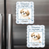 Custom Photo Acrylic Fridge Magnet - Personalized Pet Memorial Sympathy Gifts For Dogs, Cats - My Favorite Hello And Hardest Goodbye