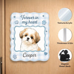 Custom Photo Acrylic Fridge Magnet - Personalized Pet Memorial Sympathy Gifts For Dogs, Cats - My Favorite Hello And Hardest Goodbye