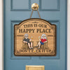 Custom Wood Sign - Personalized Summer Vacation And Travel Gifts For Husband And Wife, Him And Her - Our Happy Spot