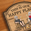 Custom Wood Sign - Personalized Summer Vacation And Travel Gifts For Husband And Wife, Him And Her - Our Happy Spot