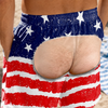 Custom Funny Patriotic Men Swim Trunks - Personalized Birthday Gifts For Husband, Son, Grandson, Brother, Grandpa, Dad, Yourself - The View Wins