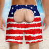 Custom Funny Patriotic Men Swim Trunks - Personalized Birthday Gifts For Husband, Son, Grandson, Brother, Grandpa, Dad, Yourself - The View Wins