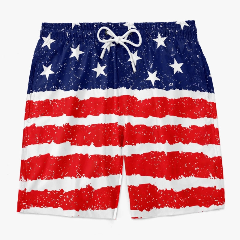 Custom Funny Patriotic Men Swim Trunks - Personalized Birthday Gifts For Husband, Son, Grandson, Brother, Grandpa, Dad, Yourself - The View Wins