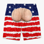 Custom Funny Patriotic Men Swim Trunks - Personalized Birthday Gifts For Husband, Son, Grandson, Brother, Grandpa, Dad, Yourself - The View Wins