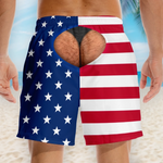 Custom Funny Patriotic Men Swim Trunks - Personalized Birthday Gifts For Husband, Son, Grandson, Brother, Grandpa, Dad, Yourself - Worth A Second Look