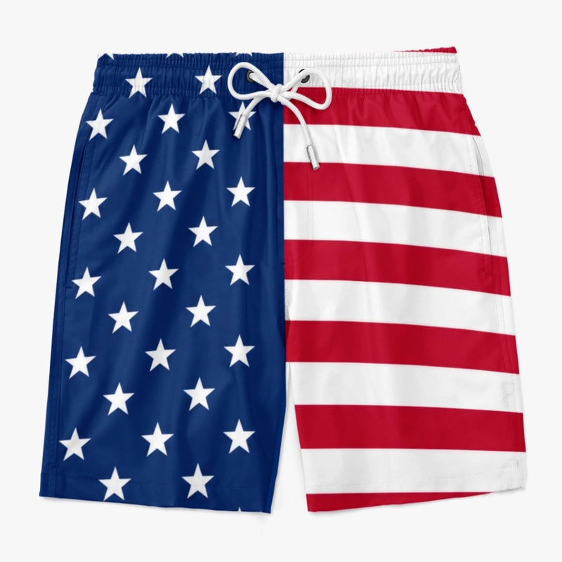 Custom Funny Patriotic Men Swim Trunks - Personalized Birthday Gifts For Husband, Son, Grandson, Brother, Grandpa, Dad, Yourself - Worth A Second Look